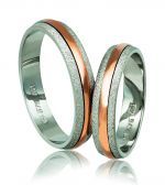 White gold & rose gold wedding rings 4.3mm (code A81r)